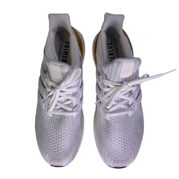 ADIDAS White & Gold Primeblue Ultra-Boost Sneakers - Picture 5 of 13